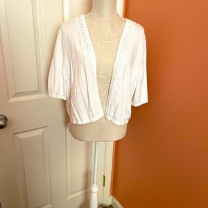 Talbot’s white cotton sweater shrug in size 2X.